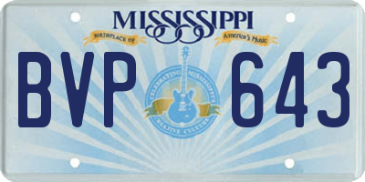 MS license plate BVP643