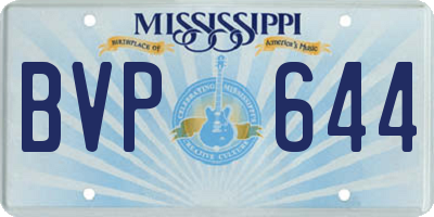 MS license plate BVP644