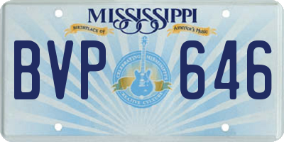 MS license plate BVP646