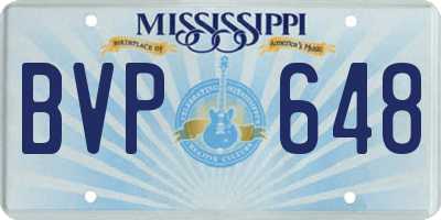 MS license plate BVP648