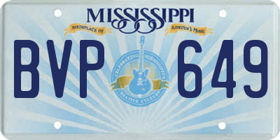 MS license plate BVP649
