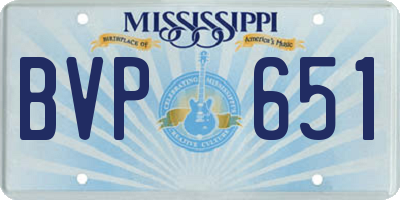 MS license plate BVP651