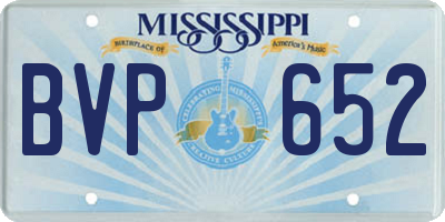MS license plate BVP652