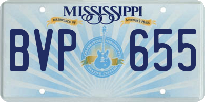 MS license plate BVP655