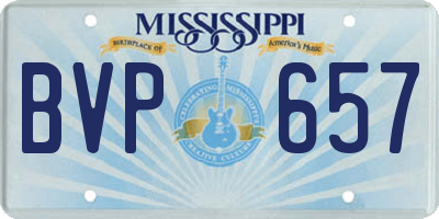MS license plate BVP657