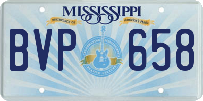 MS license plate BVP658