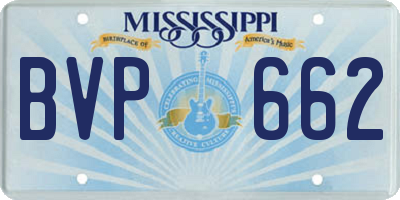 MS license plate BVP662