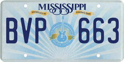 MS license plate BVP663