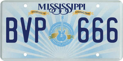MS license plate BVP666