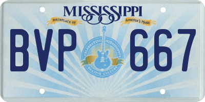 MS license plate BVP667