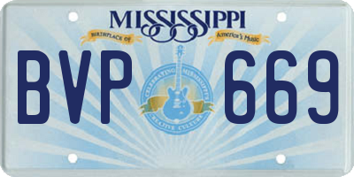 MS license plate BVP669