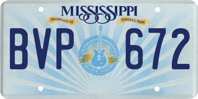 MS license plate BVP672