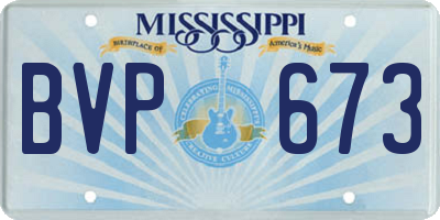 MS license plate BVP673