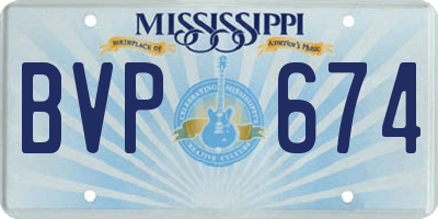 MS license plate BVP674