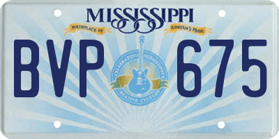 MS license plate BVP675