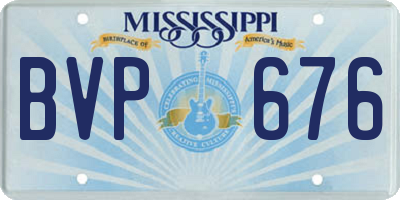 MS license plate BVP676