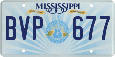 MS license plate BVP677