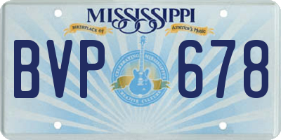 MS license plate BVP678