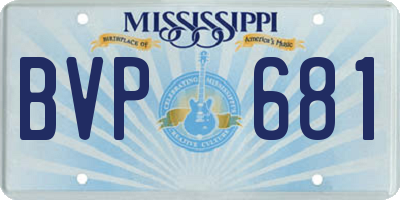 MS license plate BVP681