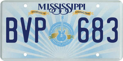 MS license plate BVP683