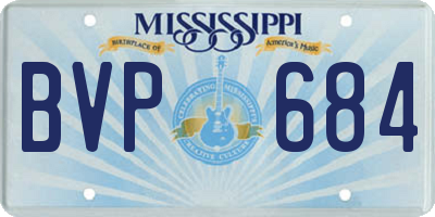 MS license plate BVP684