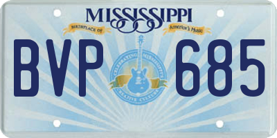 MS license plate BVP685