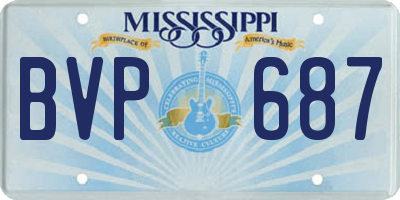 MS license plate BVP687