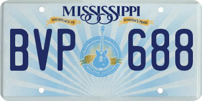MS license plate BVP688