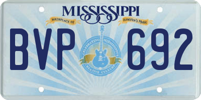 MS license plate BVP692