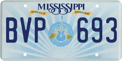 MS license plate BVP693