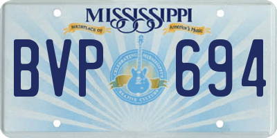 MS license plate BVP694