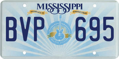 MS license plate BVP695