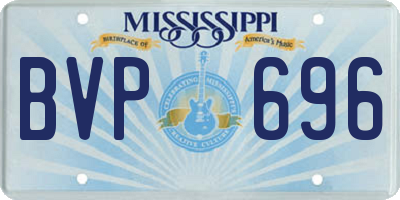 MS license plate BVP696