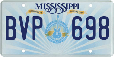 MS license plate BVP698