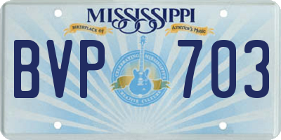 MS license plate BVP703