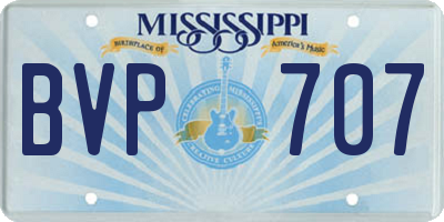 MS license plate BVP707