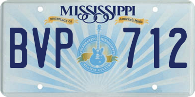 MS license plate BVP712