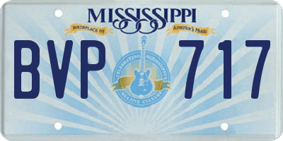 MS license plate BVP717
