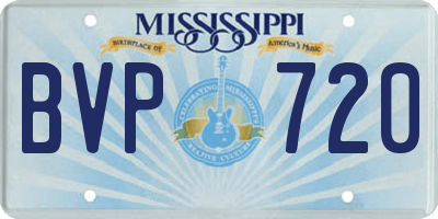 MS license plate BVP720