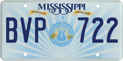 MS license plate BVP722