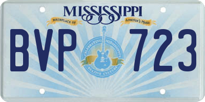 MS license plate BVP723