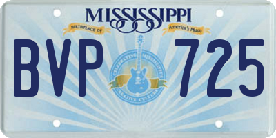 MS license plate BVP725