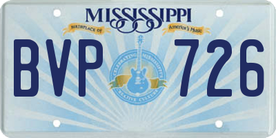 MS license plate BVP726
