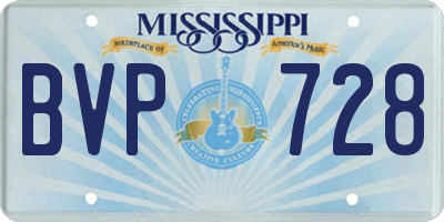 MS license plate BVP728