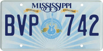 MS license plate BVP742