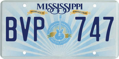 MS license plate BVP747
