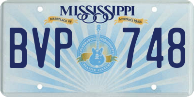 MS license plate BVP748