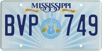 MS license plate BVP749
