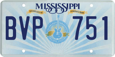 MS license plate BVP751