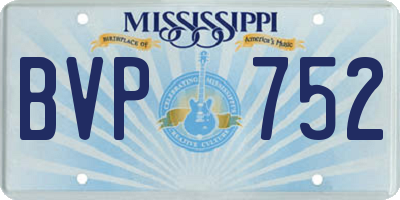 MS license plate BVP752